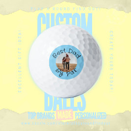 Pelotas De Golf Best Dad By Par Personalized Photo Golf Gift