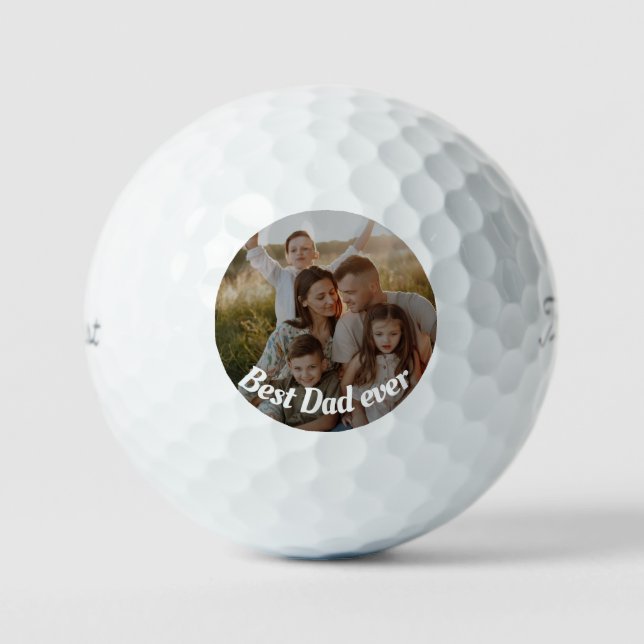 Pelotas De Golf Best dad ever custom photo  (Anverso)