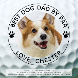 Pelotas De Golf BEST DOG DAD BY PAR Paw Print Photo