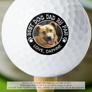 Pelotas De Golf BEST DOG DAD POR PAR Pawprints Color Personalizado