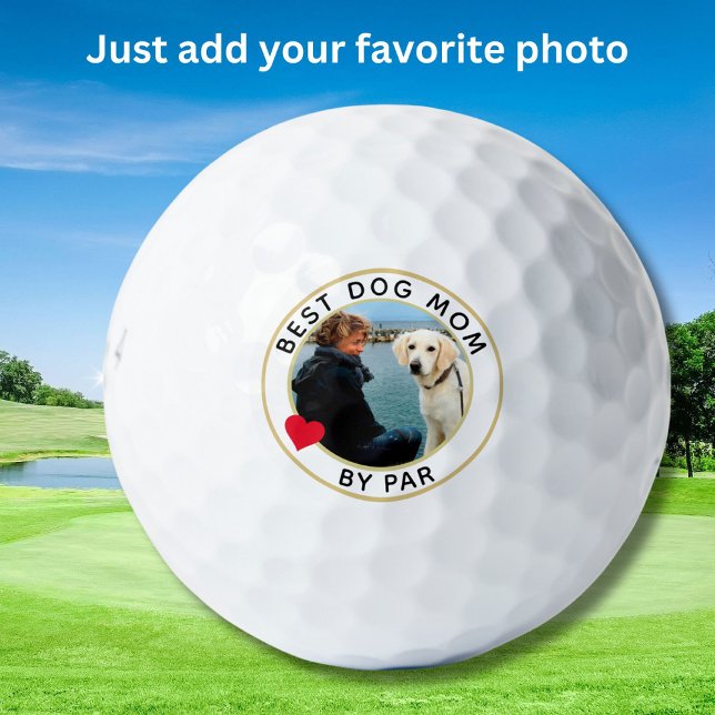 Pelotas De Golf BEST DOG MOM BY PAR Photo Heart (Subido por el creador)
