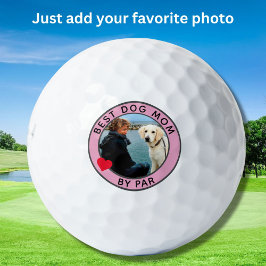 Pelotas De Golf BEST DOG MOM BY PAR Photo Heart
