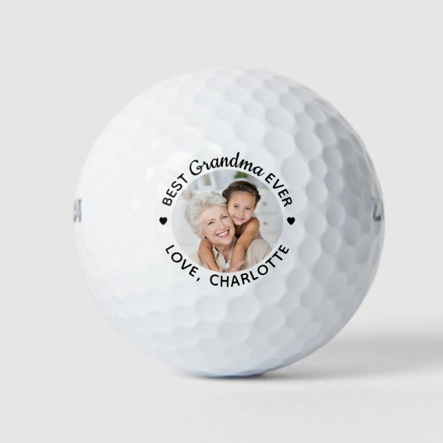 Pelotas De Golf Best Grandma Ever Modern Personalized Photo Wilson (Anverso)
