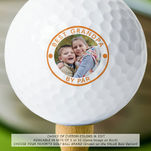 Pelotas De Golf BEST GRANDPA BY PAR Photo Personalizado Color