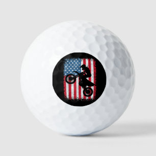 Pelotas De Golf Bicicleta Sucia Bandera Estadounidense Motocross B