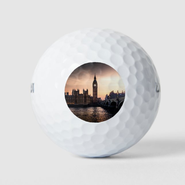Pelotas De Golf Big Ben por el río Támesis en Londres (Anverso)