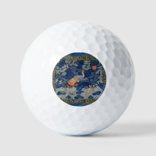 Pelotas De Golf Bird Blue Chinese Embroidery Vintage