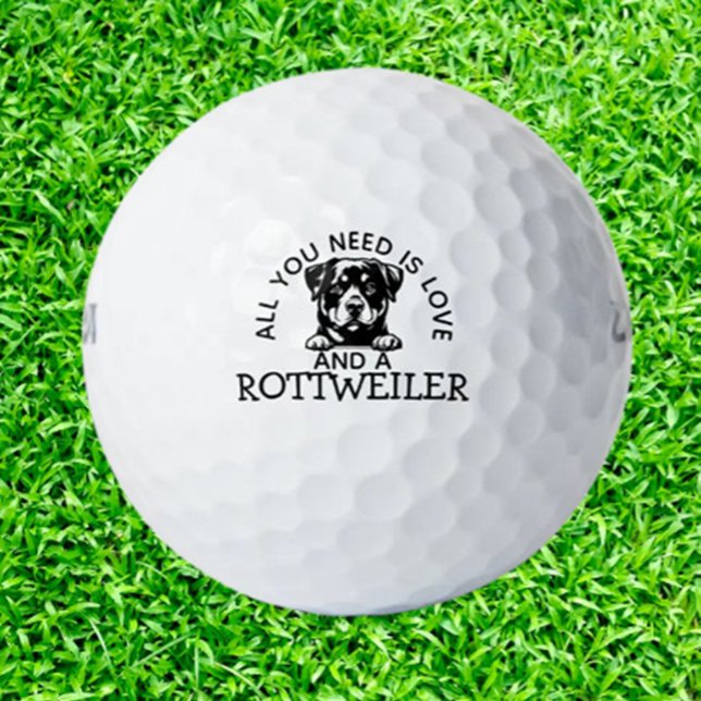 Pelotas De Golf  Birthday Gift for Rottweiler (Surprise a Rottweiler lover with unique golf balls featuring adorable designs.)