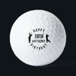 Pelotas De Golf Birthday Golfer Funny 30th happy Dad Golf Balls<br><div class="desc">Feliz cumpleaños número 30. Gracioso cumpleaños 30,  negro,  cita de oro. Perfecto para papá. La idea de regalo de Golfer. Puede personalizar el nombre.</div>