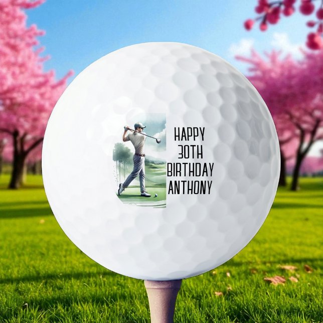 Pelotas De Golf Birthday Golfer Funny 30th happy Dad Golf Balls (Subido por el creador)