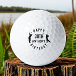 Pelotas De Golf Birthday Golfer Funny 30th happy Dad Golf Balls<br><div class="desc">Feliz cumpleaños número 30. Gracioso cumpleaños 30,  negro,  cita de oro. Perfecto para papá. La idea de regalo de Golfer. Puede personalizar el nombre.</div>