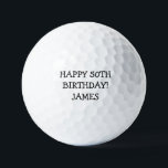 Pelotas De Golf Birthday Golfer Funny 50th Black Dad Golf Balls<br><div class="desc">¡Feliz 50 cumpleaños! Cita divertida,  negra de 50 años. Perfecto para papá,  abuelo,  padrastro. La idea de regalo de Golfer. Personalizarlo con un nombre.</div>