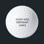 Pelotas De Golf Birthday Golfer Funny 50th Black Dad Golf Balls<br><div class="desc">¡Feliz 50 cumpleaños! Cita divertida,  negra de 50 años. Perfecto para papá,  abuelo,  padrastro. La idea de regalo de Golfer. Personalizarlo con un nombre.</div>