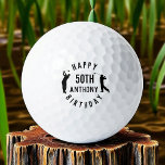 Pelotas De Golf Birthday Golfer Funny 50th happy Dad Golf Balls<br><div class="desc">Feliz cumpleaños número 50. Funny cumpleaños 50,  cincuenta,  negro,  cita de oro. Perfecto para papá. La idea de regalo de Golfer. Puede personalizar el nombre.</div>