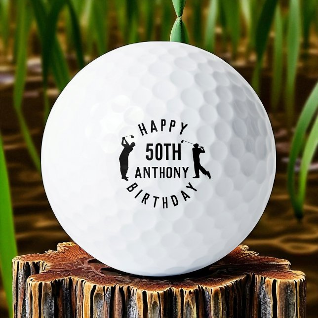 Pelotas De Golf Birthday Golfer Funny 50th happy Dad Golf Balls (Subido por el creador)
