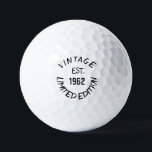Pelotas De Golf Birthday Golfer Funny 60th happy Dad Golf Balls<br><div class="desc">Edición limitada Vintage est.1962. Cita divertida de cumpleaños número 60. Perfecto para papá,  abuelo,  padrastro. La idea de regalo de Golfer. Puedes personalizar el año.</div>