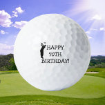 Pelotas De Golf Birthday Golfer Funny 70th happy Dad Golf Balls<br><div class="desc">¡Feliz 70 cumpleaños! Graciosa cita de cumpleaños 70. Perfecto para papá,  abuelo,  padrastro. La idea de regalo de Golfer. Personalizarlo con un nombre.</div>