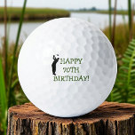 Pelotas De Golf Birthday Golfer Funny 70th happy Dad Golf Balls<br><div class="desc">¡Feliz 70 cumpleaños! Graciosa cita de cumpleaños 70. Perfecto para papá,  abuelo,  padrastro. La idea de regalo de Golfer. Personalizarlo con un nombre.</div>