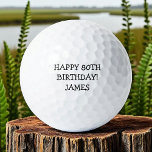 Pelotas De Golf Birthday Golfer Funny 80th happy Dad Golf Balls<br><div class="desc">¡Feliz 80 cumpleaños! Cita divertida de cumpleaños número 80. Perfecto para papá,  abuelo,  padrastro. La idea de regalo de Golfer. Personalizarlo con un nombre.</div>