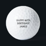 Pelotas De Golf Birthday Golfer Funny 80th happy Dad Golf Balls<br><div class="desc">¡Feliz 80 cumpleaños! Cita divertida de cumpleaños número 80. Perfecto para papá,  abuelo,  padrastro. La idea de regalo de Golfer. Personalizarlo con un nombre.</div>