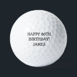 Pelotas De Golf Birthday Golfer Funny 80th happy Dad Golf Balls<br><div class="desc">¡Feliz 80 cumpleaños! Cita divertida de cumpleaños número 80. Perfecto para papá,  abuelo,  padrastro. La idea de regalo de Golfer. Personalizarlo con un nombre.</div>