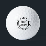 Pelotas De Golf Birthday Golfer Funny 90th happy Dad Golf Balls<br><div class="desc">Feliz cumpleaños 90. Gracioso cumpleaños 90,  noventa,  negro,  cita golfista. Perfecto para papá. La idea de regalo de Golfer. Puede personalizar el nombre.</div>