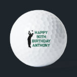 Pelotas De Golf Birthday Golfer Funny 90th happy Dad Golf Balls<br><div class="desc">¡Feliz cumpleaños 90! Cita divertida de cumpleaños número 90. Perfecto para papá,  abuelo,  padrastro. La idea de regalo de Golfer. Personalizarlo con un nombre.</div>