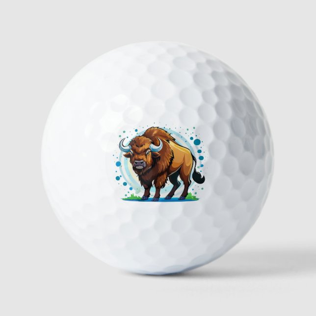 Pelotas De Golf bison de cuernos grandes (Anverso)