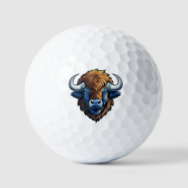Pelotas De Golf bisonte de cuernos grandes (Anverso)