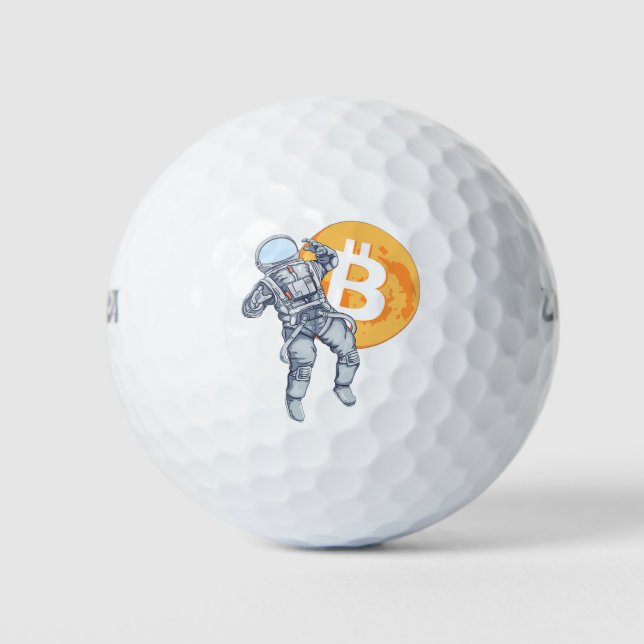 Pelotas De Golf BITCOIN -Astronauta Cripto- A La Luna (Anverso)