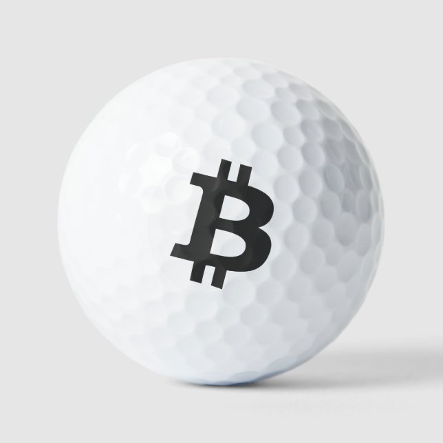 Pelotas De Golf Bitcoin (Mayúscula Negra ₿) (Anverso)
