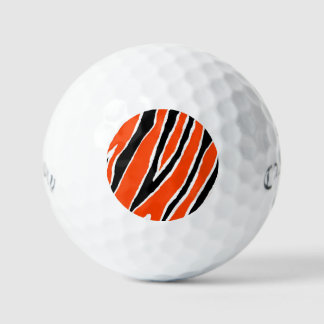 Pelotas De Golf Black and Orange Tiger Strip Design