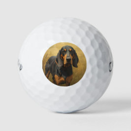 Pelotas De Golf Black and Tan Coonhound