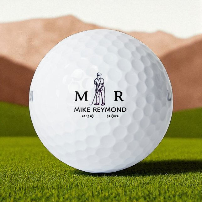Pelotas De Golf Black and White Classy Golfer  (Subido por el creador)