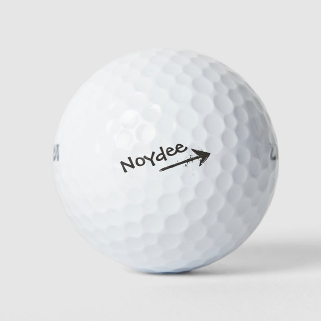Pelotas De Golf Black Lettering and Arrow on your (Anverso)