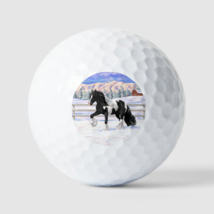 Pelotas De Golf Black Pinto Piebald Gypsy Vanner Borrador de golf 