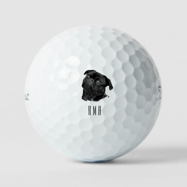 Pelotas De Golf Black Pug (Anverso)