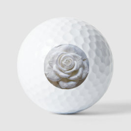 Pelotas De Golf Blanco Sobre Blanco - Rosa Esculpida