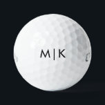 Pelotas De Golf Blanco y negro | Monograma moderno<br><div class="desc">Estas bolas de golf modernas presentan sus iniciales en negrita en negro para un aspecto sencillo y elegante,  pero profesional.</div>