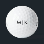 Pelotas De Golf Blanco y negro | Monograma moderno<br><div class="desc">Estas bolas de golf modernas presentan sus iniciales en negrita en negro para un aspecto sencillo y elegante,  pero profesional.</div>