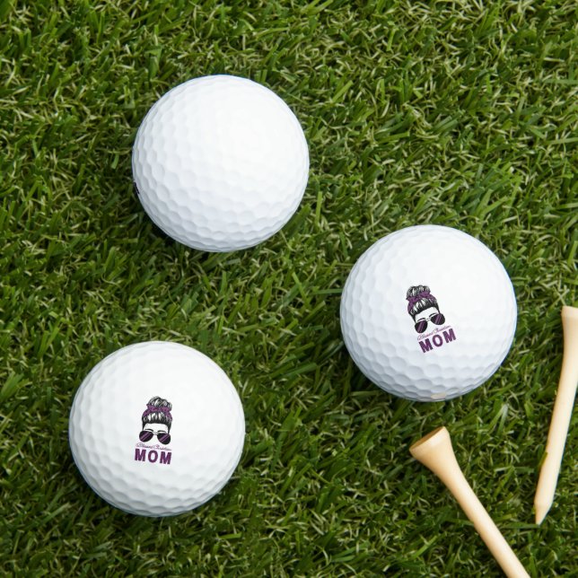 Pelotas De Golf Blessed Christian Mom Messy Bun Golf Balls (Césped in situ)