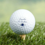 Pelotas De Golf Blue Boho Roses Elegant Wedding Couple's Names<br><div class="desc">These golf balls are a wonderful gift for couples or for one partner to give to another. The design features a cluster of hand painted watercolor roses in shades of royal, navy, and dusty blue, along with the names of the couple and wedding date written in elegant script lettering. Thoughtful...</div>