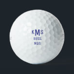 Pelotas De Golf Blue Bold Font Mejor Hombre Monograma Titular Pro<br><div class="desc">Botas de golf monocasco de letra negrita simple. Personalizado. Regalo. Pareja. Boda. Titleist Pro V1. Padrino. Texto azul.</div>
