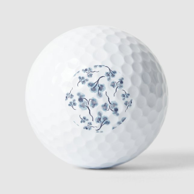 Pelotas De Golf Blue Floral Golf Ball (Anverso)