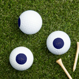 Pelotas De Golf Blue minimalist custom name 