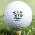 Pelotas De Golf Blue Plaid 70th Birthday Party FORE-Get Age 70<br><div class="desc">Blue Plaid 70th Birthday Party FORE-Get Age 70 Golf Balls. Celebra un hito 70 con este divertido diseño de pelota de golf "FORE-get Age, Keep Swinging", que incluye un elegante diseño de plástico verde y azul "70" y nombre de personalizable. Perfecto para los amantes del golf, este es un excelente...</div>