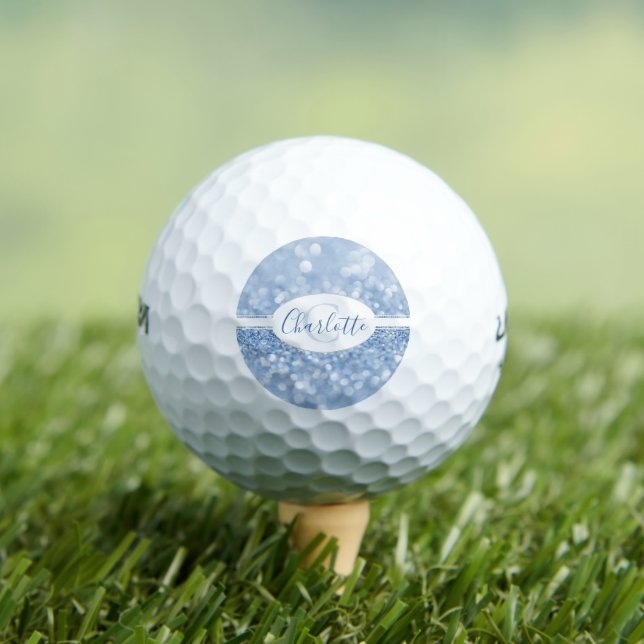 Pelotas De Golf Blue Purpurina Personalize Golf Balls (Camiseta in situ)