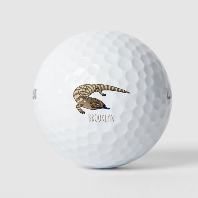 Pelotas De Golf Blue tongue lizard reptile cartoon