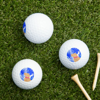Pelotas De Golf Blue Tropical Island Yellow Dog Golf Balls