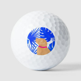 Pelotas De Golf Blue Tropical Island Yellow Dog Golf Balls